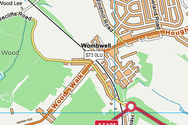 S73 0LU map - OS VectorMap District (Ordnance Survey)