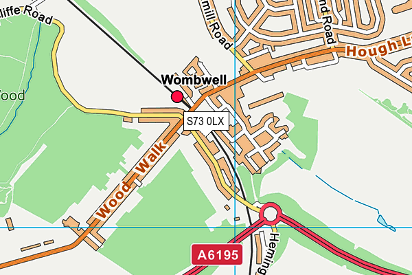 S73 0LX map - OS VectorMap District (Ordnance Survey)