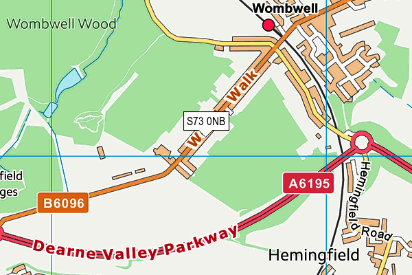 S73 0NB map - OS VectorMap District (Ordnance Survey)