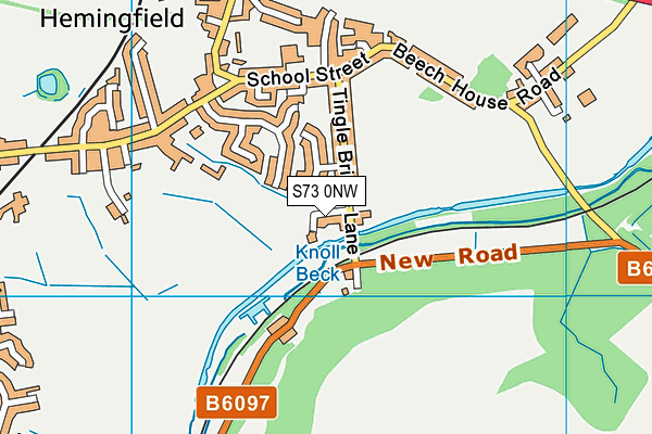 S73 0NW map - OS VectorMap District (Ordnance Survey)