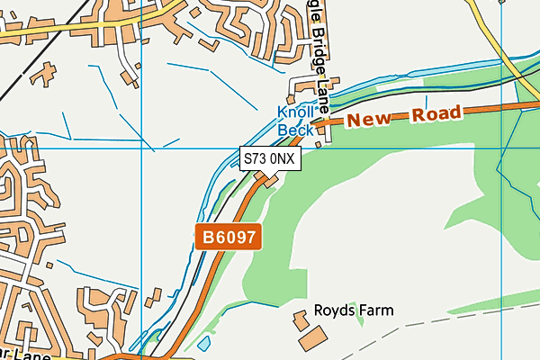 S73 0NX map - OS VectorMap District (Ordnance Survey)