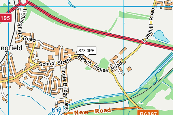 S73 0PE map - OS VectorMap District (Ordnance Survey)