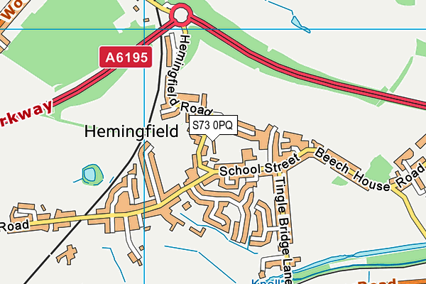 S73 0PQ map - OS VectorMap District (Ordnance Survey)