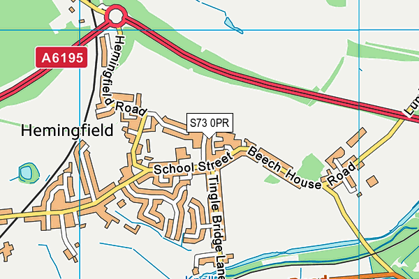 S73 0PR map - OS VectorMap District (Ordnance Survey)