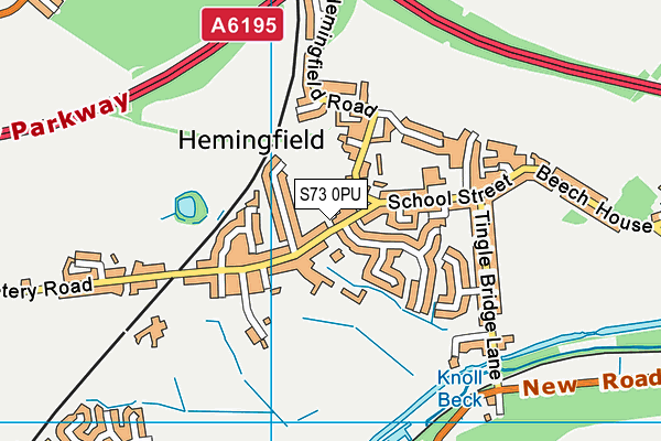 S73 0PU map - OS VectorMap District (Ordnance Survey)