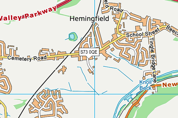 S73 0QE map - OS VectorMap District (Ordnance Survey)