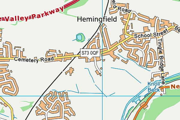 S73 0QF map - OS VectorMap District (Ordnance Survey)