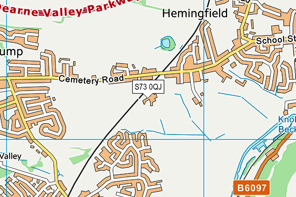 S73 0QJ map - OS VectorMap District (Ordnance Survey)