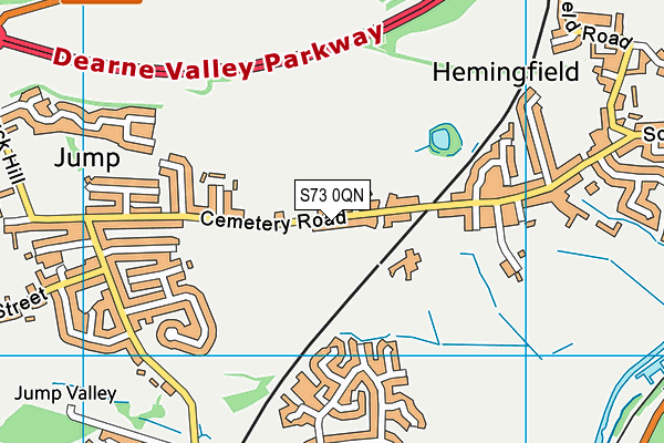 S73 0QN map - OS VectorMap District (Ordnance Survey)