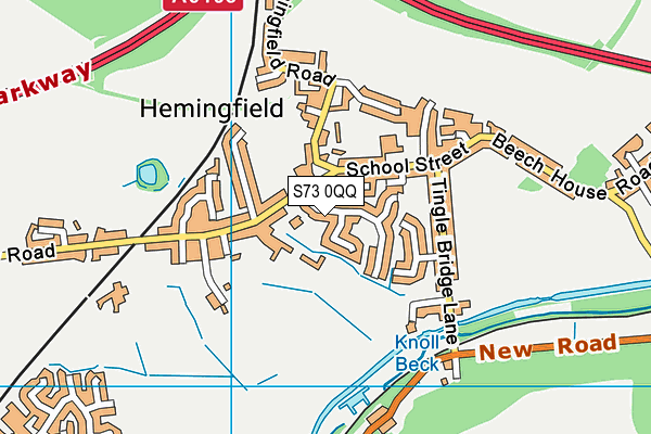 S73 0QQ map - OS VectorMap District (Ordnance Survey)