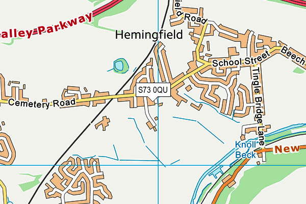 S73 0QU map - OS VectorMap District (Ordnance Survey)