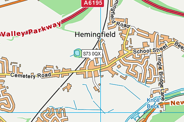 S73 0QX map - OS VectorMap District (Ordnance Survey)