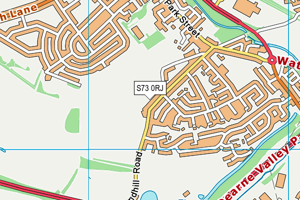 S73 0RJ map - OS VectorMap District (Ordnance Survey)