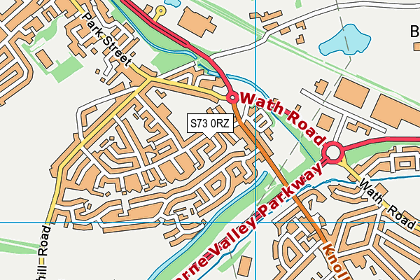 S73 0RZ map - OS VectorMap District (Ordnance Survey)