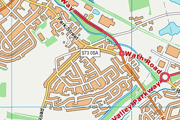 S73 0SA map - OS VectorMap District (Ordnance Survey)