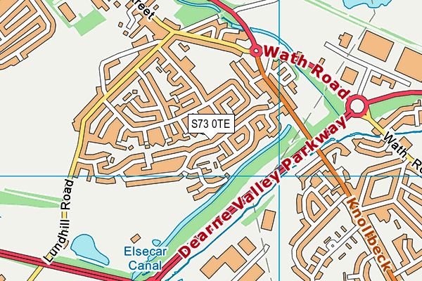 S73 0TE map - OS VectorMap District (Ordnance Survey)