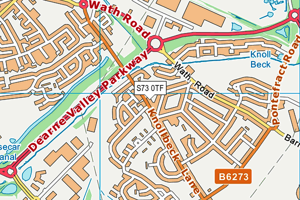 S73 0TF map - OS VectorMap District (Ordnance Survey)