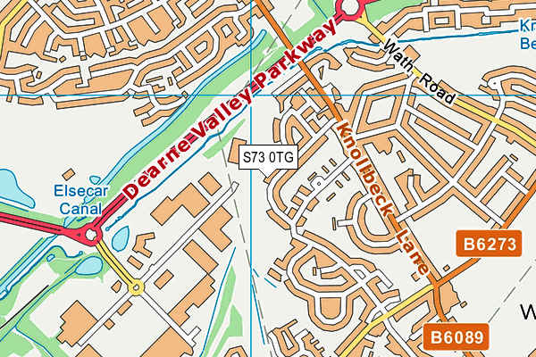 S73 0TG map - OS VectorMap District (Ordnance Survey)