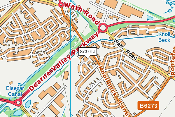 S73 0TJ map - OS VectorMap District (Ordnance Survey)