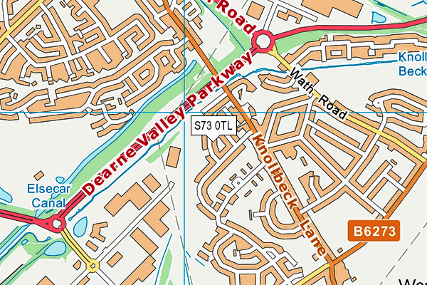 S73 0TL map - OS VectorMap District (Ordnance Survey)