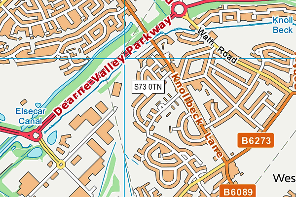 S73 0TN map - OS VectorMap District (Ordnance Survey)