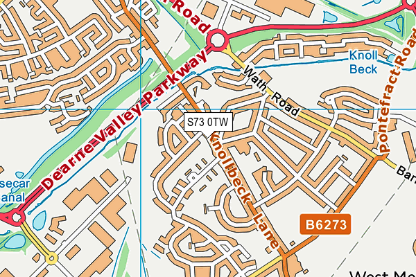 S73 0TW map - OS VectorMap District (Ordnance Survey)