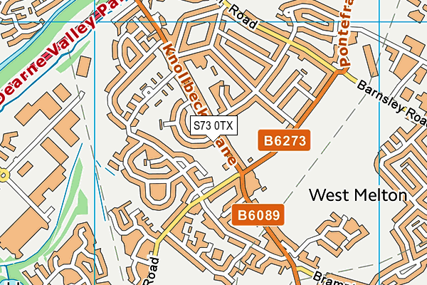 S73 0TX map - OS VectorMap District (Ordnance Survey)