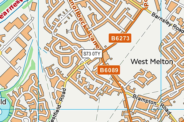 S73 0TY map - OS VectorMap District (Ordnance Survey)