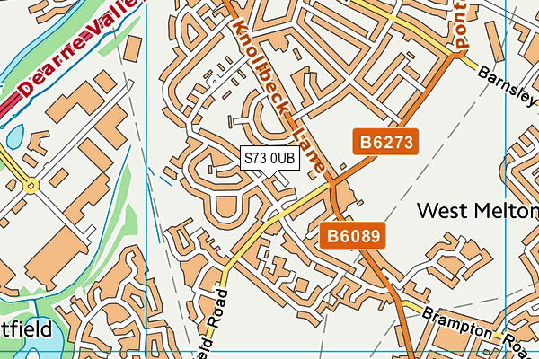 S73 0UB map - OS VectorMap District (Ordnance Survey)