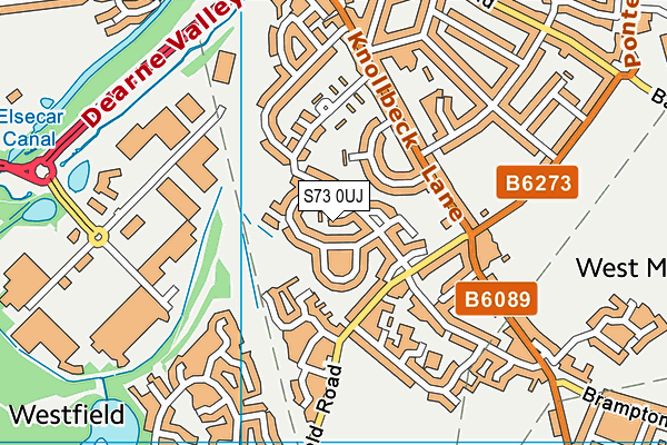 S73 0UJ map - OS VectorMap District (Ordnance Survey)
