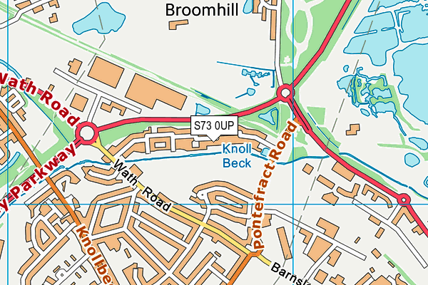 S73 0UP map - OS VectorMap District (Ordnance Survey)