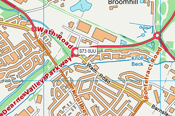 S73 0UU map - OS VectorMap District (Ordnance Survey)