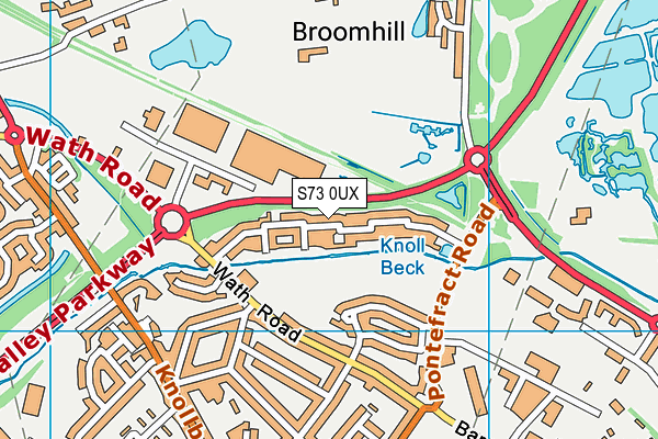 S73 0UX map - OS VectorMap District (Ordnance Survey)