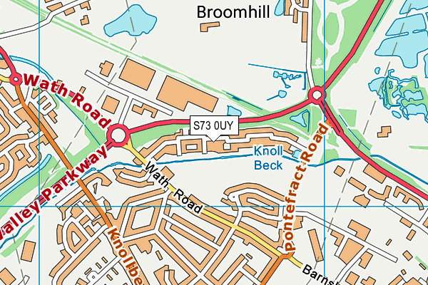 S73 0UY map - OS VectorMap District (Ordnance Survey)