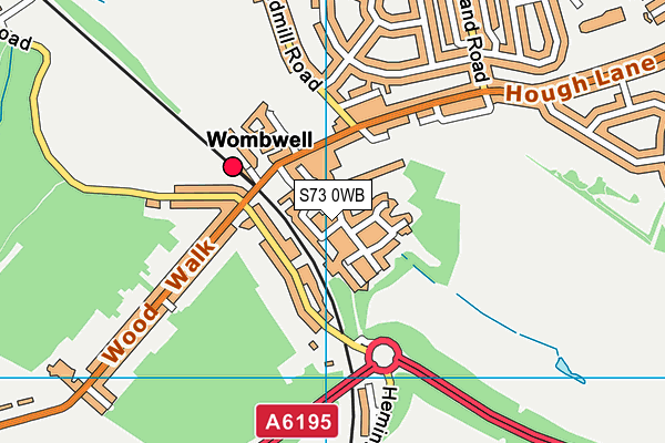 S73 0WB map - OS VectorMap District (Ordnance Survey)