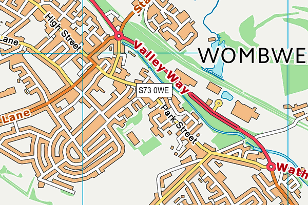 S73 0WE map - OS VectorMap District (Ordnance Survey)