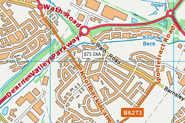 S73 0XA map - OS VectorMap District (Ordnance Survey)