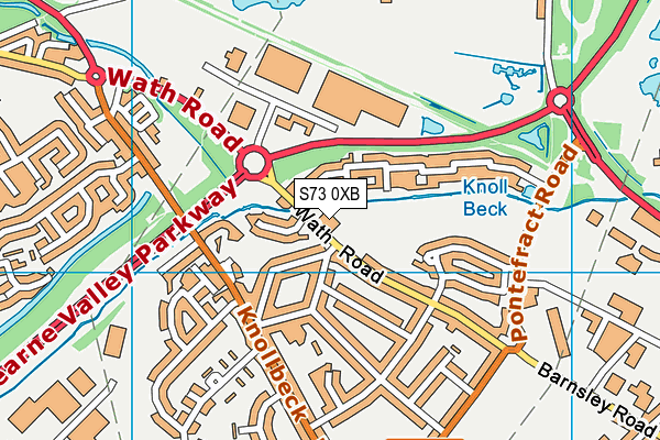 S73 0XB map - OS VectorMap District (Ordnance Survey)