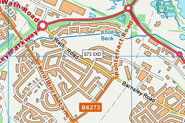 S73 0XD map - OS VectorMap District (Ordnance Survey)