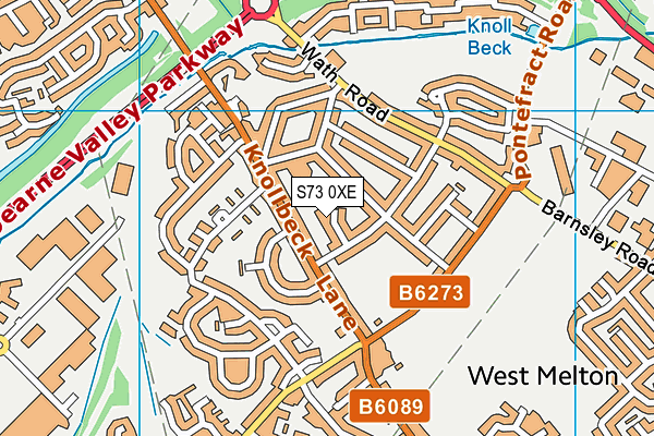 S73 0XE map - OS VectorMap District (Ordnance Survey)