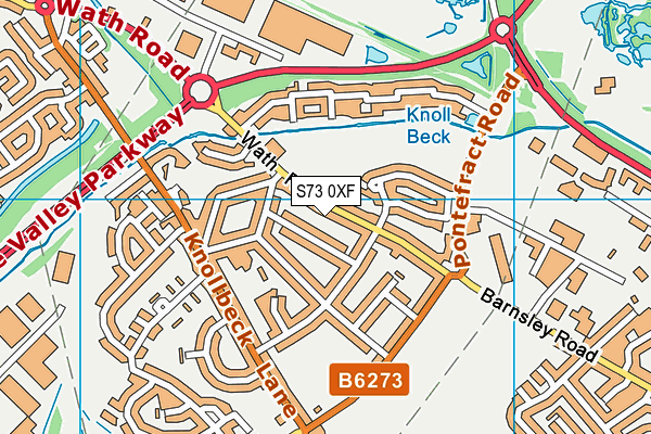 S73 0XF map - OS VectorMap District (Ordnance Survey)