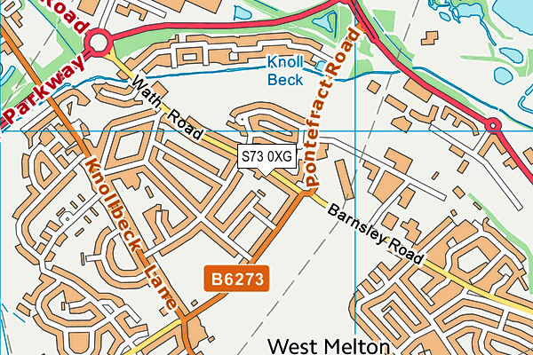 S73 0XG map - OS VectorMap District (Ordnance Survey)