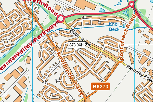 S73 0XH map - OS VectorMap District (Ordnance Survey)