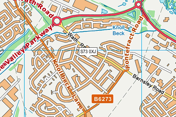 S73 0XJ map - OS VectorMap District (Ordnance Survey)