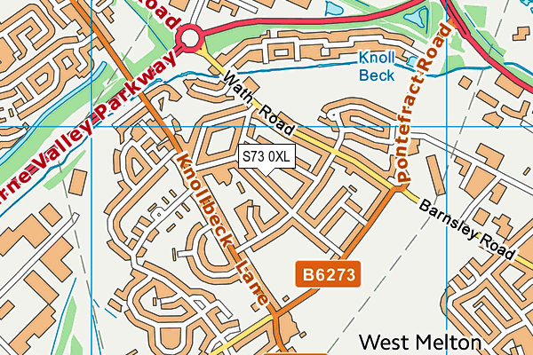 S73 0XL map - OS VectorMap District (Ordnance Survey)