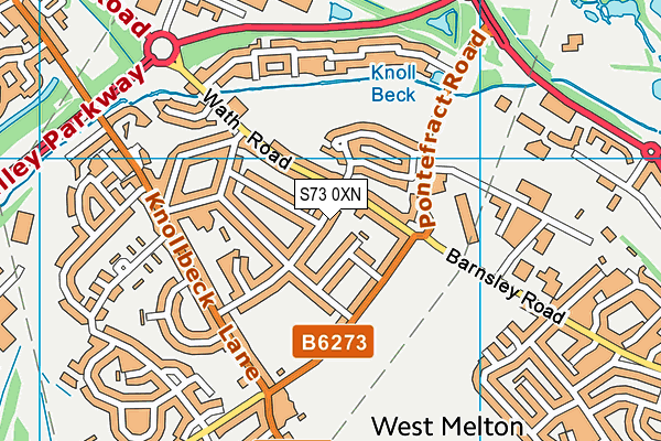 S73 0XN map - OS VectorMap District (Ordnance Survey)