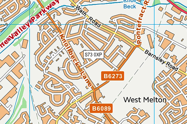 S73 0XP map - OS VectorMap District (Ordnance Survey)