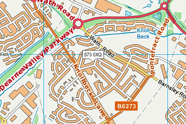 S73 0XQ map - OS VectorMap District (Ordnance Survey)