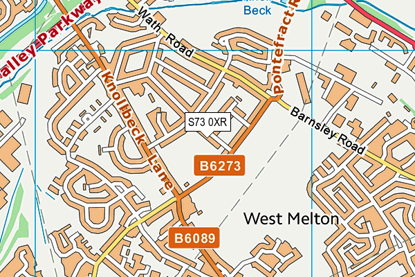 S73 0XR map - OS VectorMap District (Ordnance Survey)