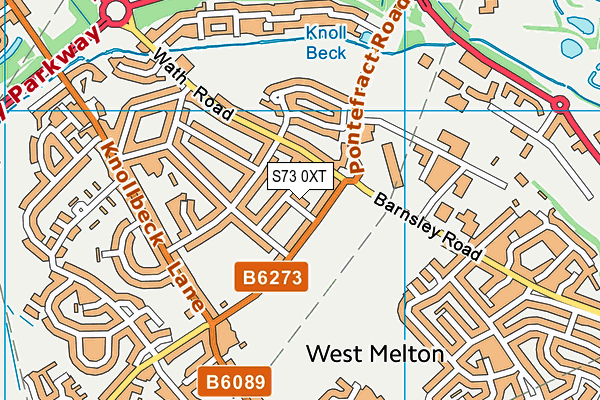 S73 0XT map - OS VectorMap District (Ordnance Survey)